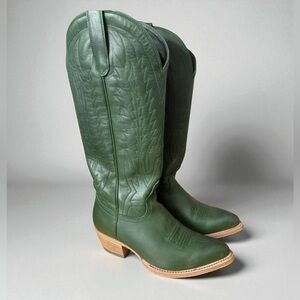 Black Star Eden Western Cowgirl Boots Leather Size 7 Green